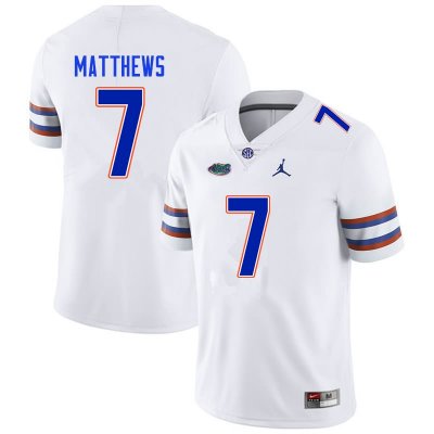 Men's Florida Gators #7 Luke Matthews NCAA Nike White Authentic Stitched College Football Jersey ITA4062TO